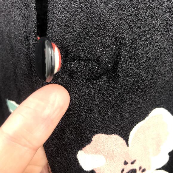 Reformation Floral Vanessa Dress 12 Crew Neck Long Sleeve Side Slit Keyhole Back - Picture 7 of 8